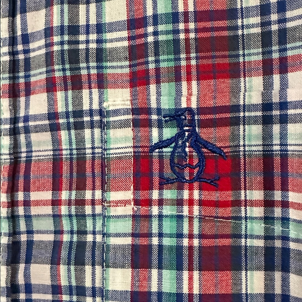 Original Penguin Red and Blue Plaid Shirt - Picture 7 of 10